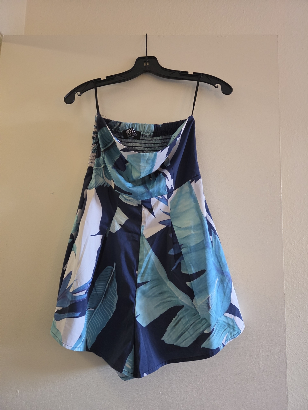Tropical Blue Leaf Romper
